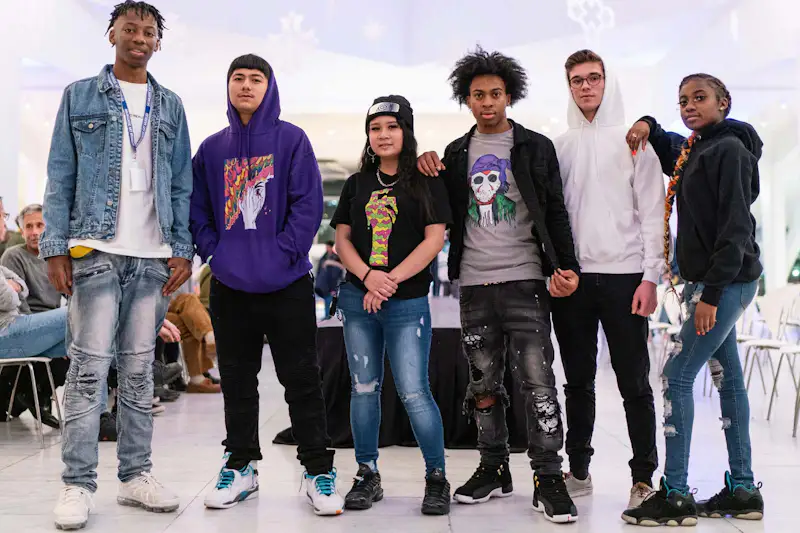 Diverse group of teens